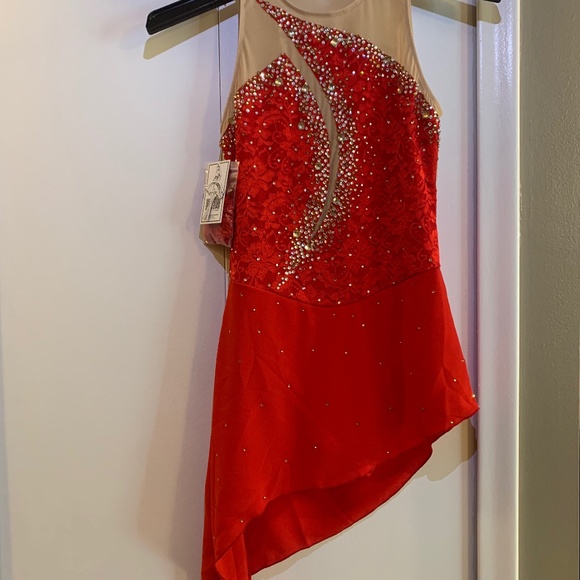 Dresses & Skirts - NEW! Red Figure Skate/Dance Tango Leotard Dress